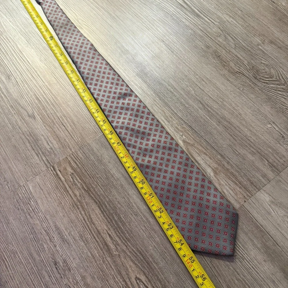 Christian Dior‎ Vintage Made In USA Italian Woven All Slik Geometric Pattern Tie